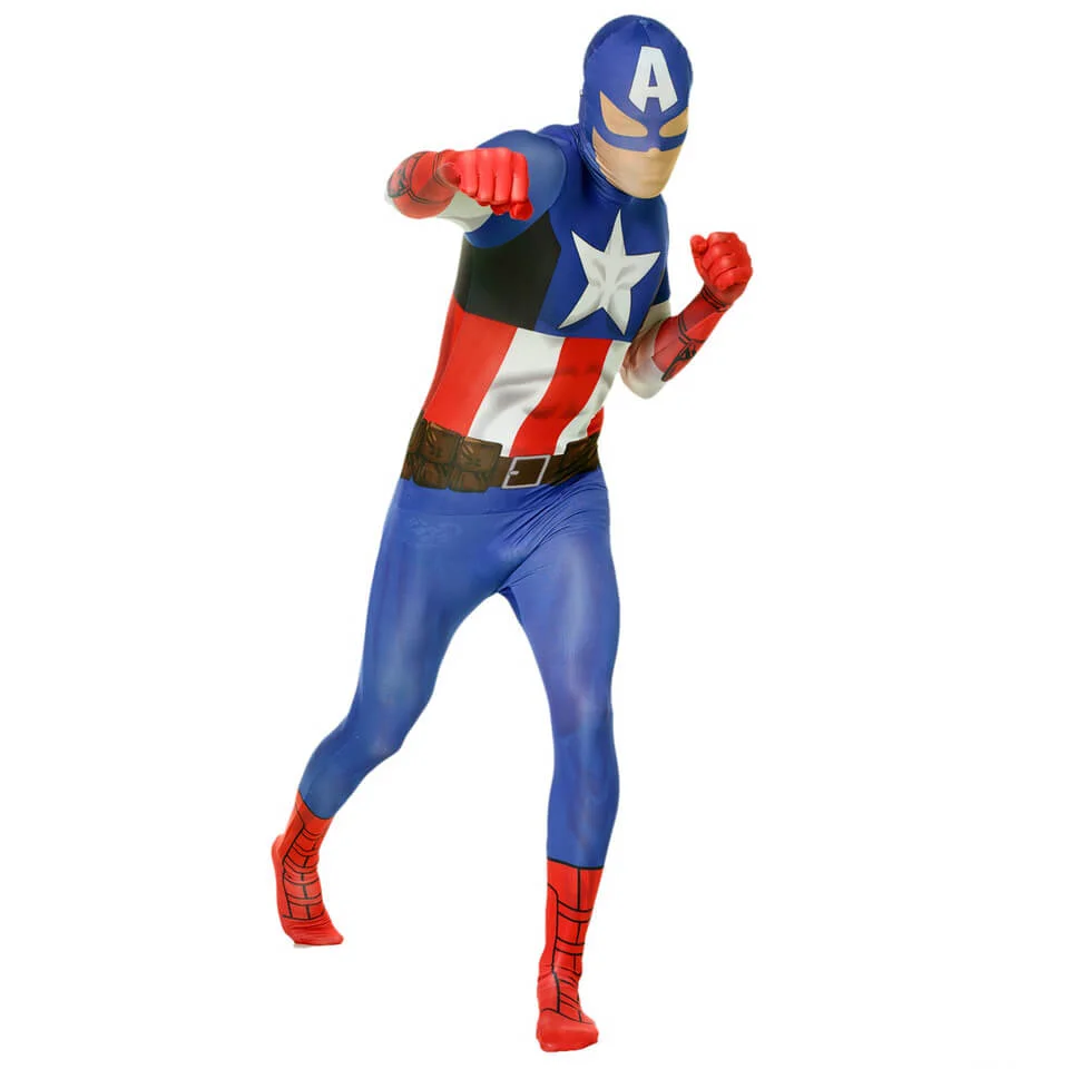 Morphsuit Marvel Captain America - Volwassene - M - Blauw Afbeelding 1