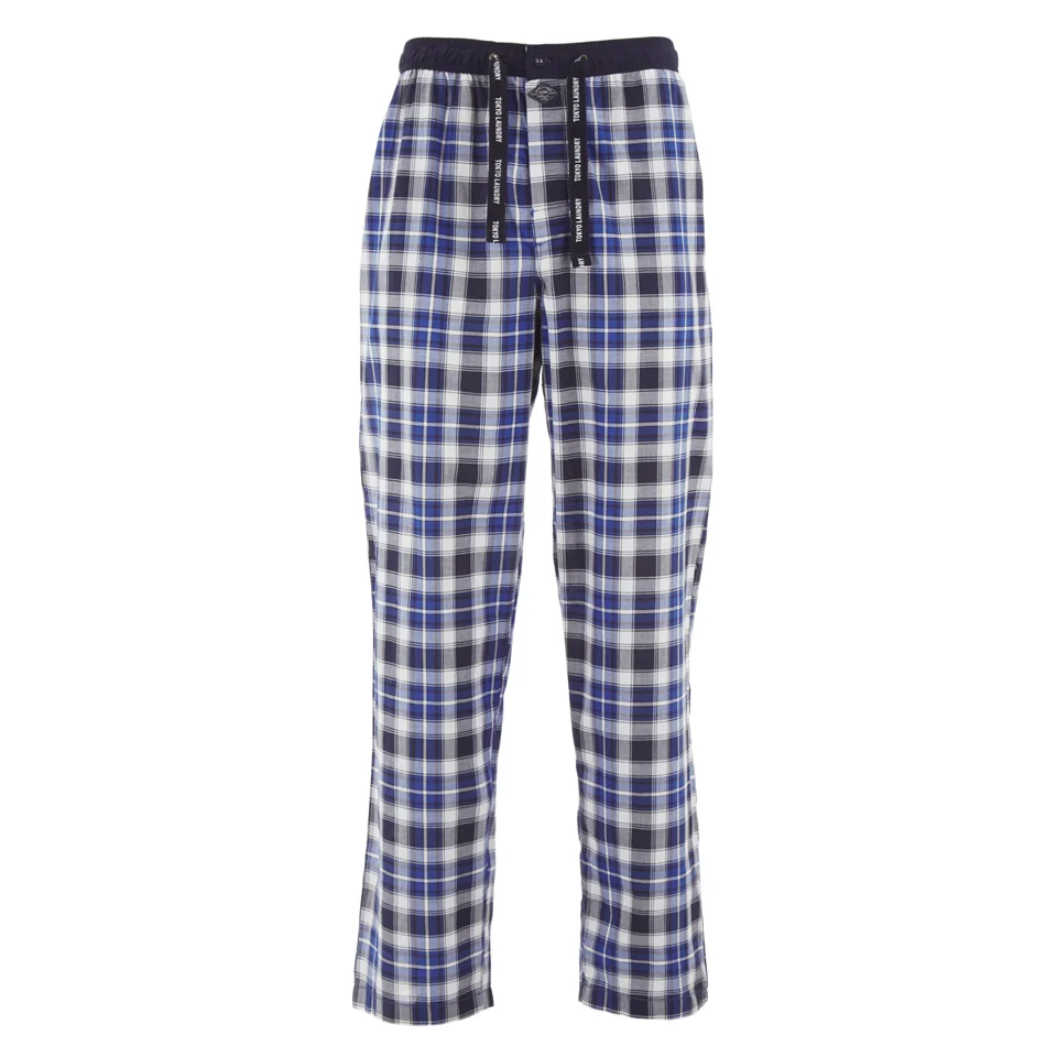 Tokyo Laundry Men's Richmond Check Lounge Pants - Olympian Blue - S - Blauw Afbeelding 1