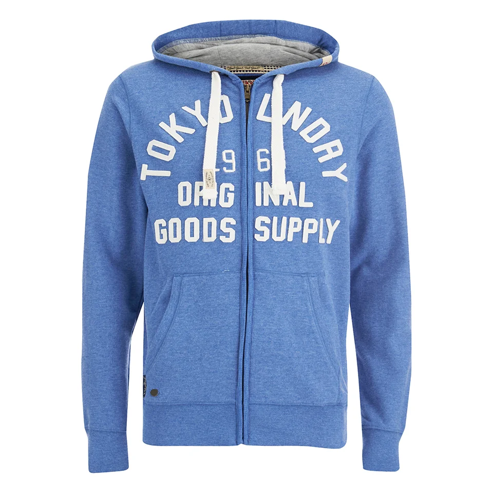 Tokyo Laundry Men's Tomahawk Bay Zip Through Hoody - Cornflower Blue - S - Blauw Afbeelding 1