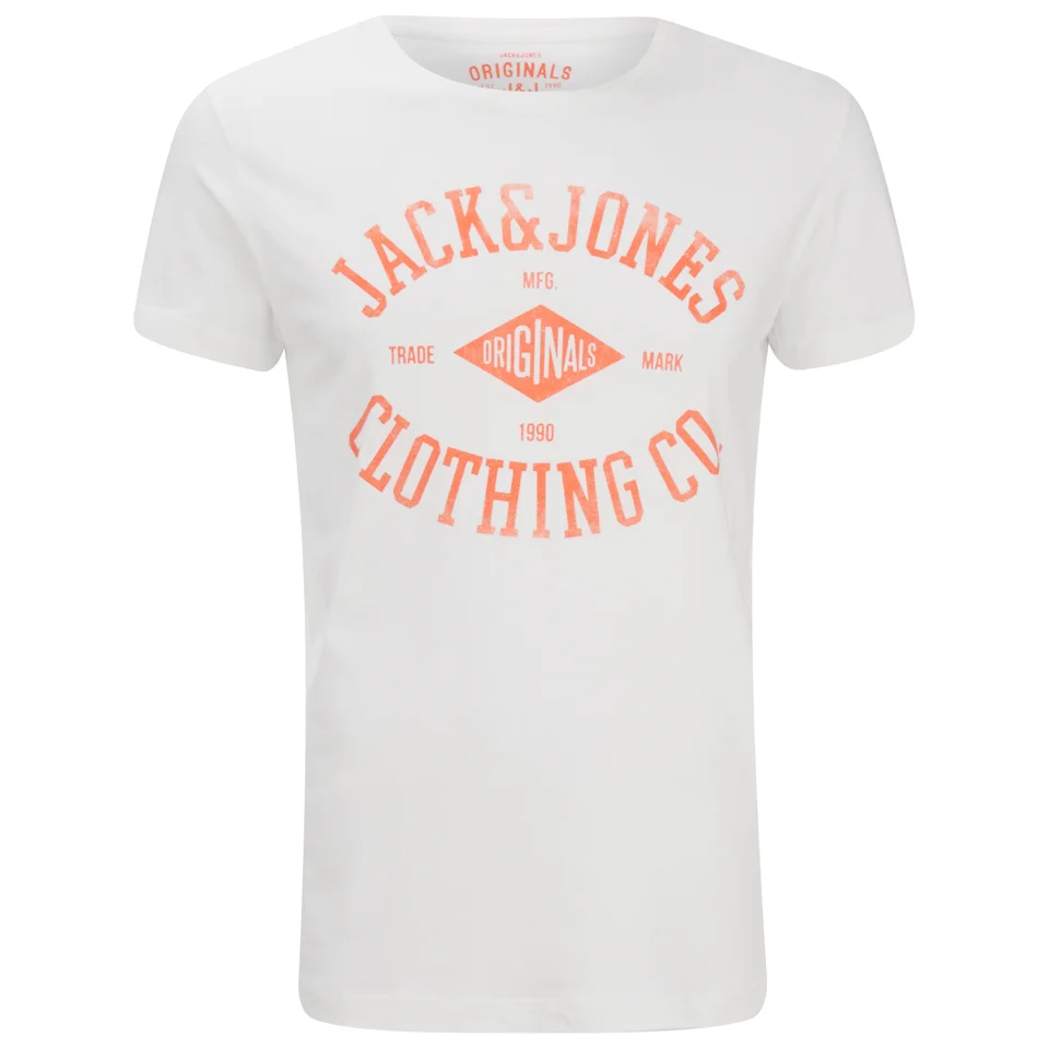 Jack & Jones Men's Originals Diamond T-Shirt - Cloud Dancer - S - Wit Afbeelding 1