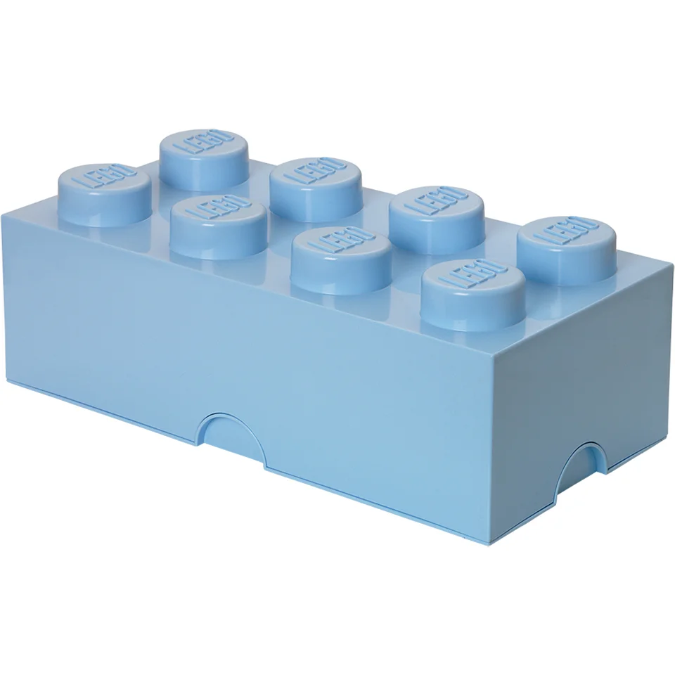 Lichtblauwe LEGO opbergsteen met 8 noppen Afbeelding 1