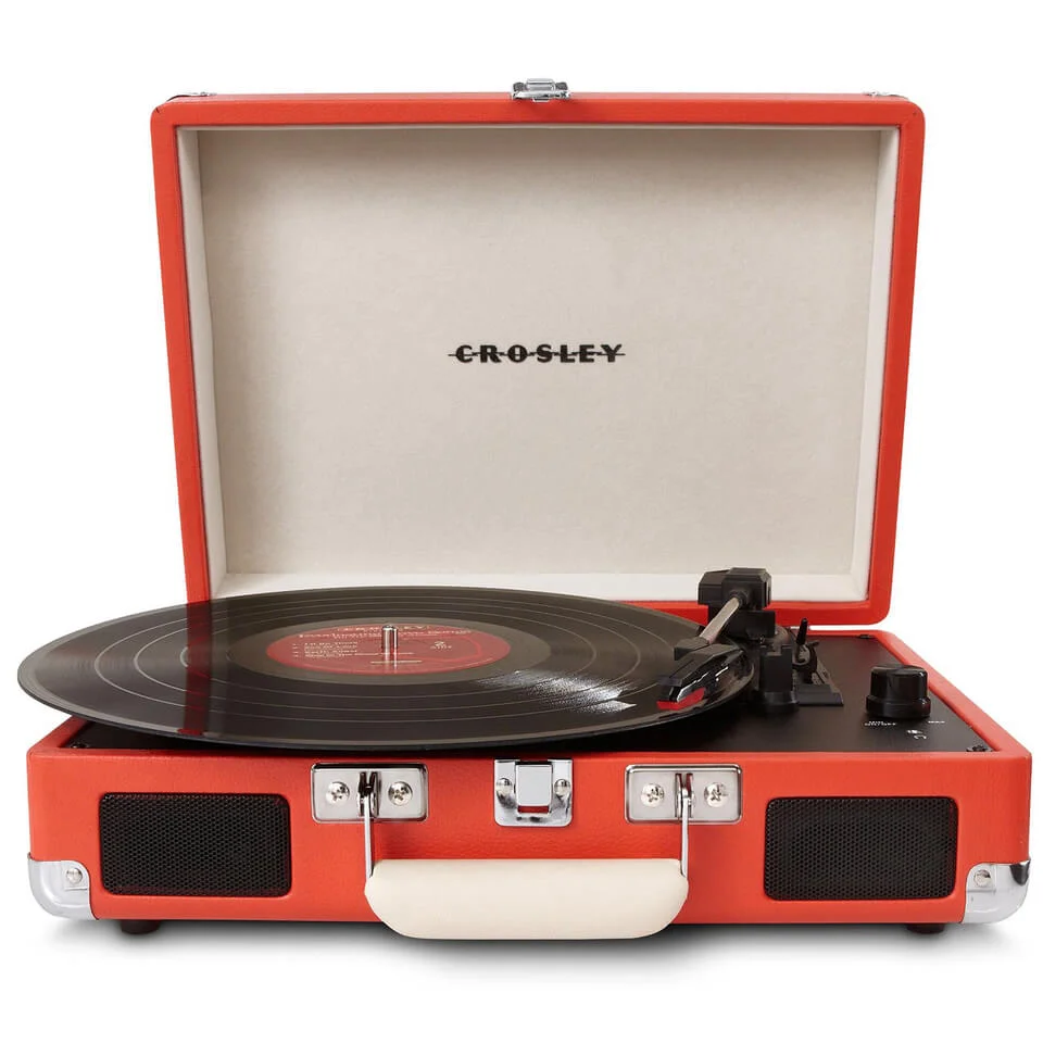 Crosley Cruiser Portable Turntable with Built-In Stereo Speakers - Burnt Orange Afbeelding 1