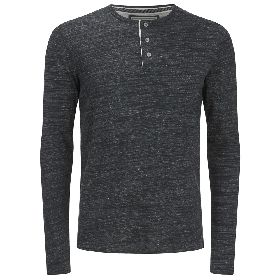 Brave Soul Men's Jeffrey Button Long Sleeved Top - Charcoal Marl - S - Grijs Afbeelding 1
