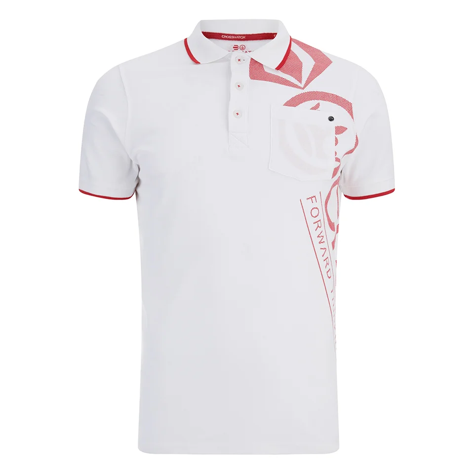 Crosshatch Men's Pacific Polo Shirt - White - S - Wit Afbeelding 1