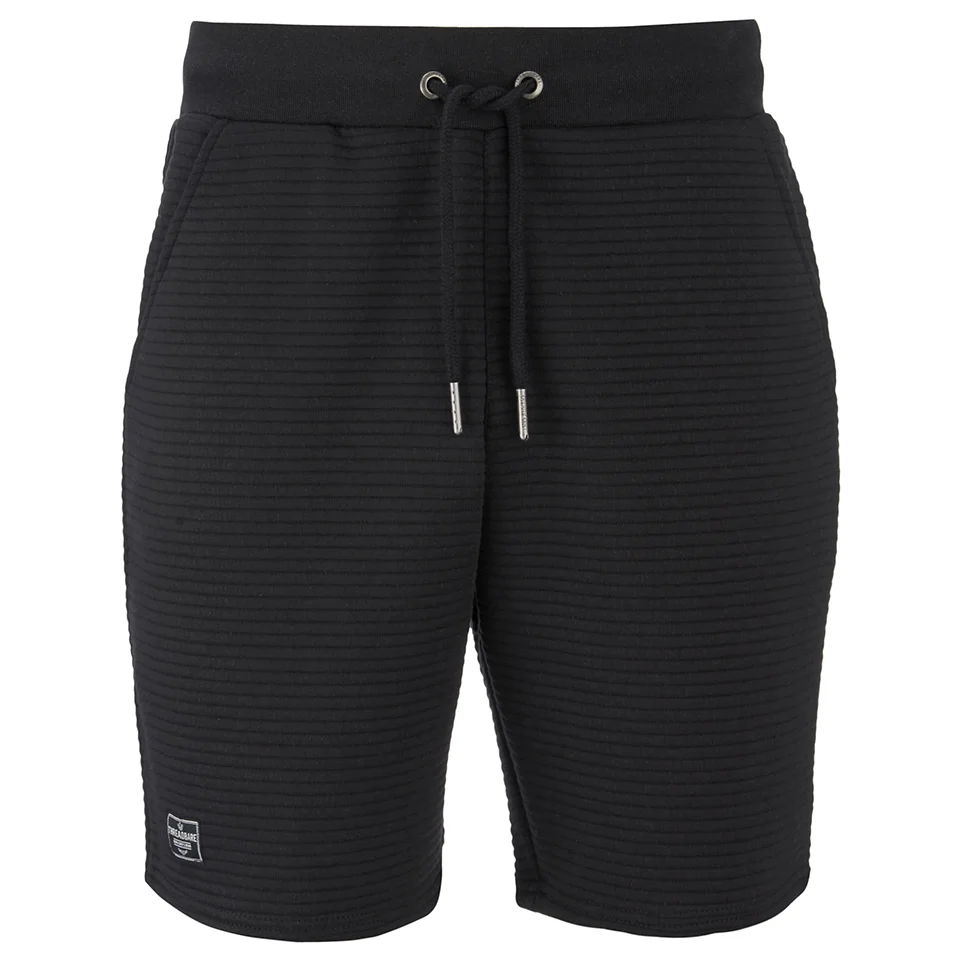 Threadbare Men's Leyton Quilted Sweat Shorts - Black - S - Zwart Afbeelding 1