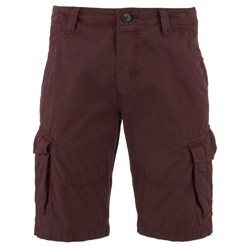 Threadbare Men's Hulk Cargo Shorts - Burgundy - W30 - Burgundy Afbeelding 1