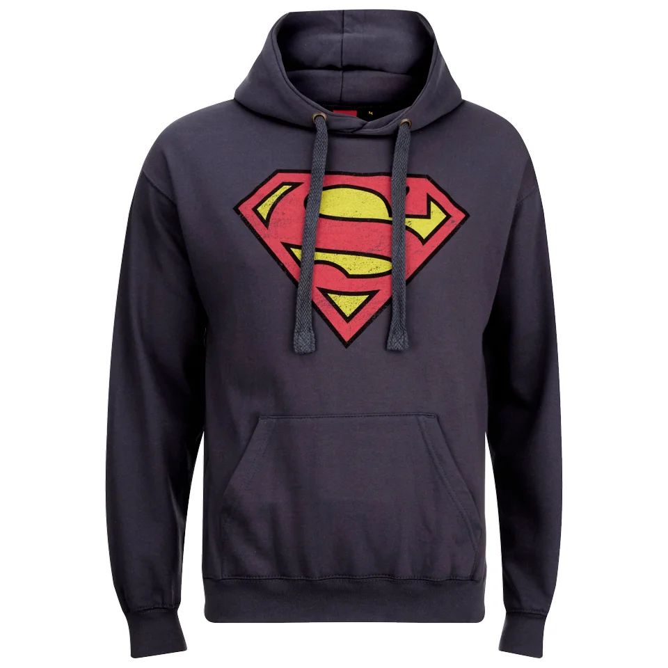 DC Comics Men's Superman Distress Logo Hoody - Petrol Blue - S - Blauw Afbeelding 1
