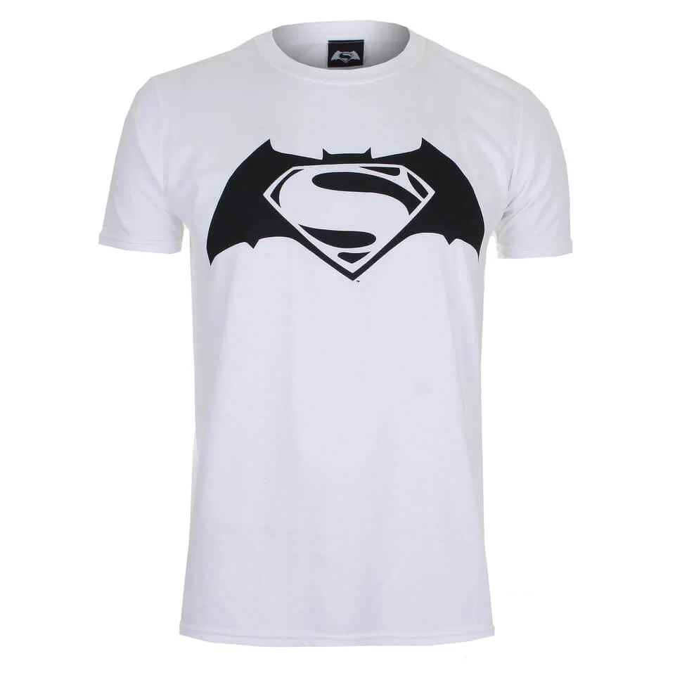DC Comics Batman v Superman Logo Heren T-Shirt - Wit - S - Wit Afbeelding 1