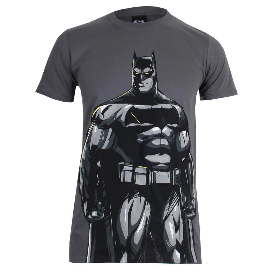 DC Comics Batman vs. Superman Batman Heren T-Shirt - Charcoal - S - Grijs Afbeelding 1