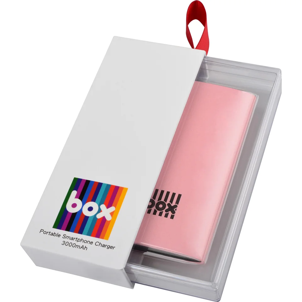 BOX Lithium Polymer Smartphone Charger - Pink (3000mAh) Afbeelding 1