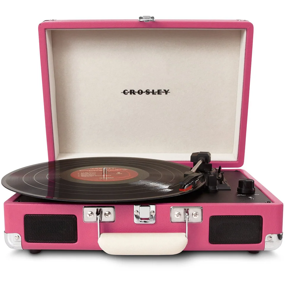 Crosley Cruiser Portable Turntable with Built-In Stereo Speakers - Pink Afbeelding 1