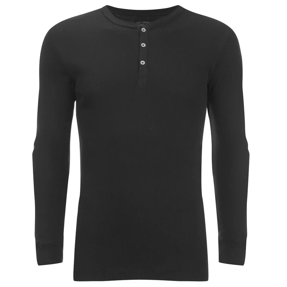 Levi's Men's Long Sleeve Grandad Top - Black - S - Zwart Afbeelding 1