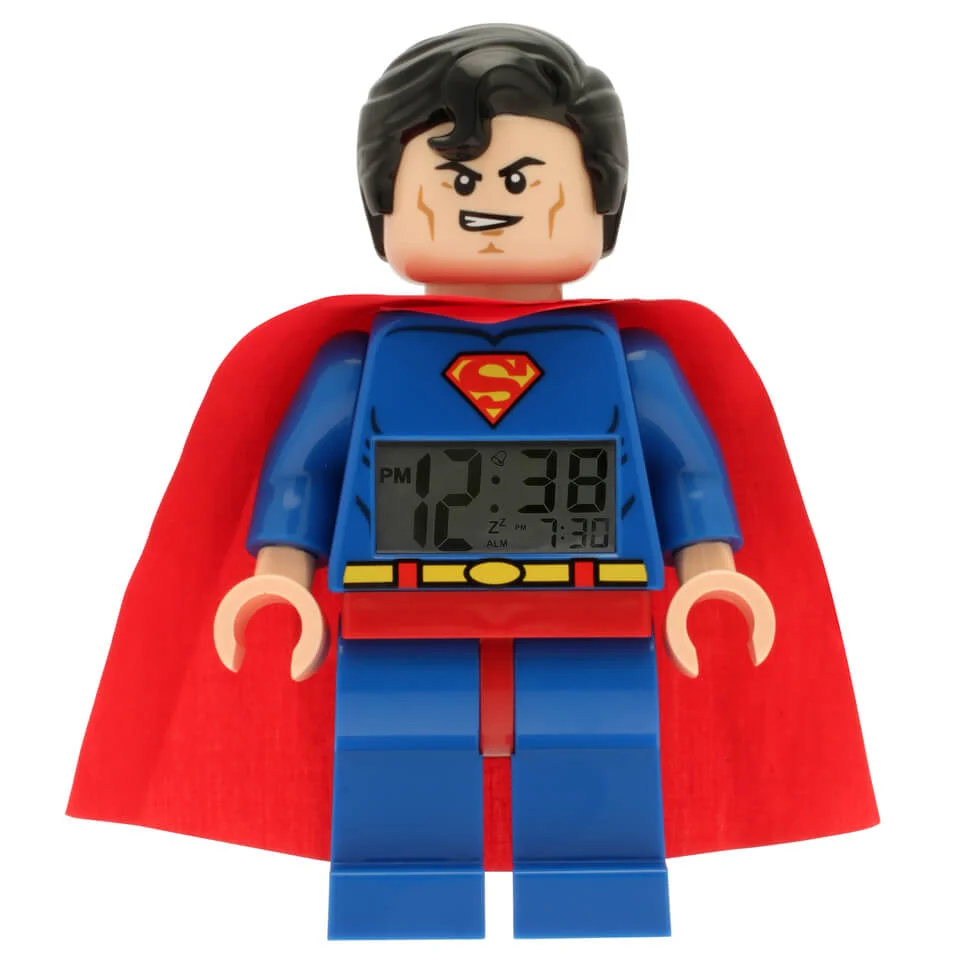 LEGO DC Comics Super Heroes Superman Mini Figure Clock Afbeelding 1