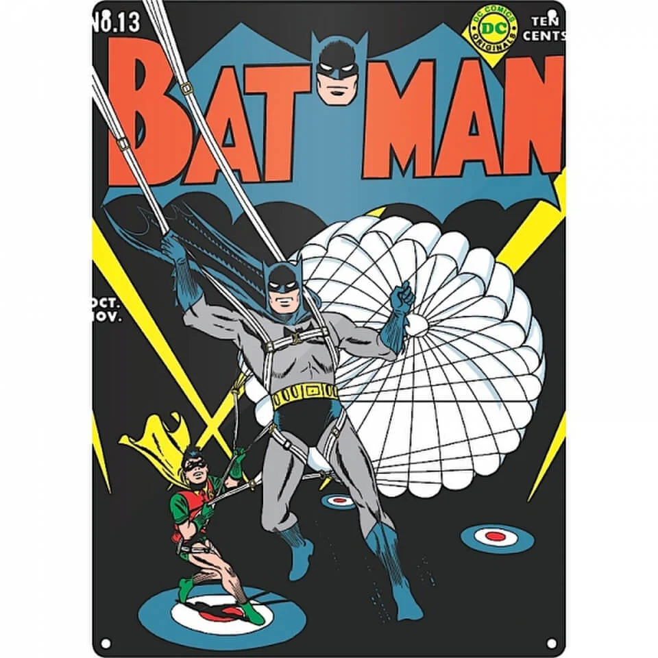 DC Comics Batman Parachute Large Tin Sign Afbeelding 1