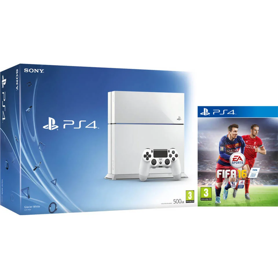Sony PlayStation 4 500GB White - Includes FIFA 16 Afbeelding 1