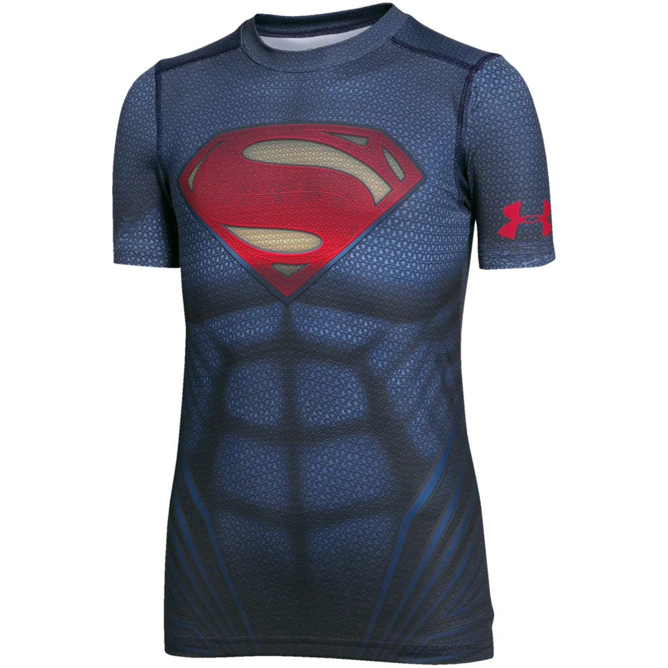 Under Armour Boys' Transform Yourself Superman T-Shirt - Navy Blue - S - Blauw Afbeelding 1