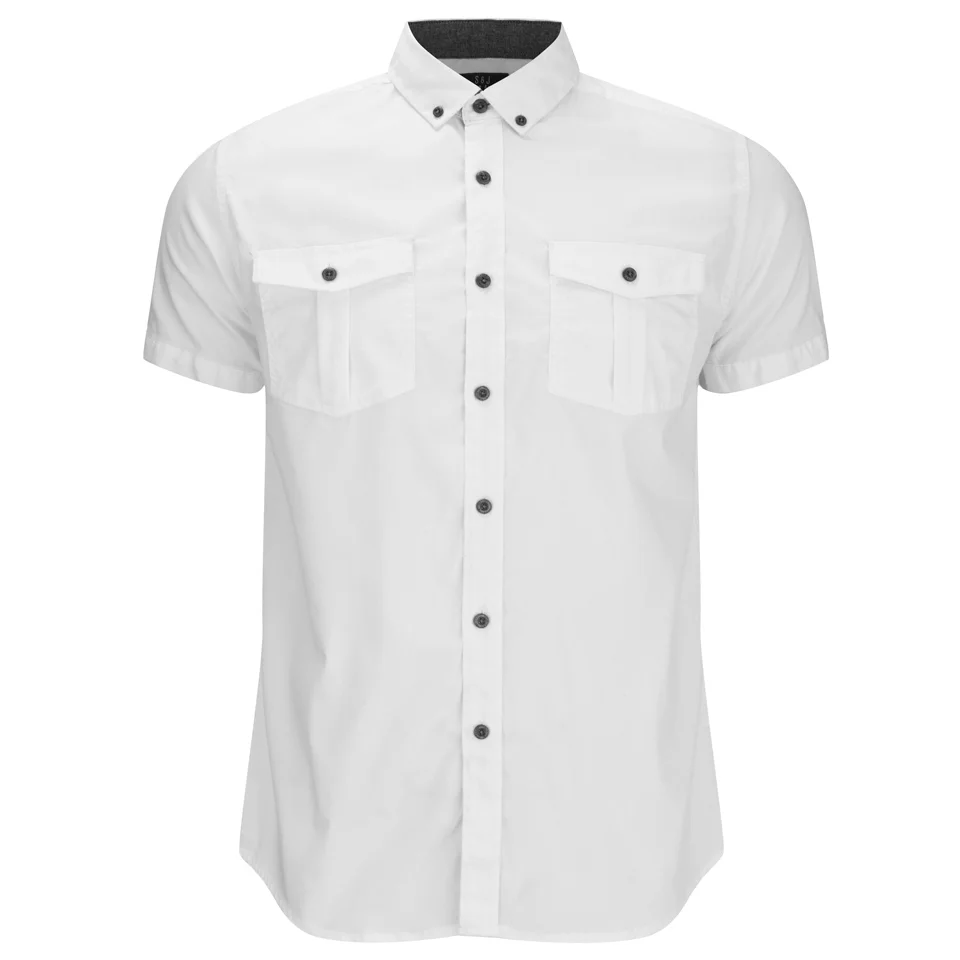 Smith & Jones Men's Pelmet Short Sleeve Shirt - White - S - Wit Afbeelding 1