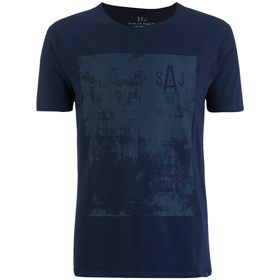 Smith & Jones Men's Diazoma Print T-Shirt - Dark Sapphire - S - Blauw Afbeelding 1