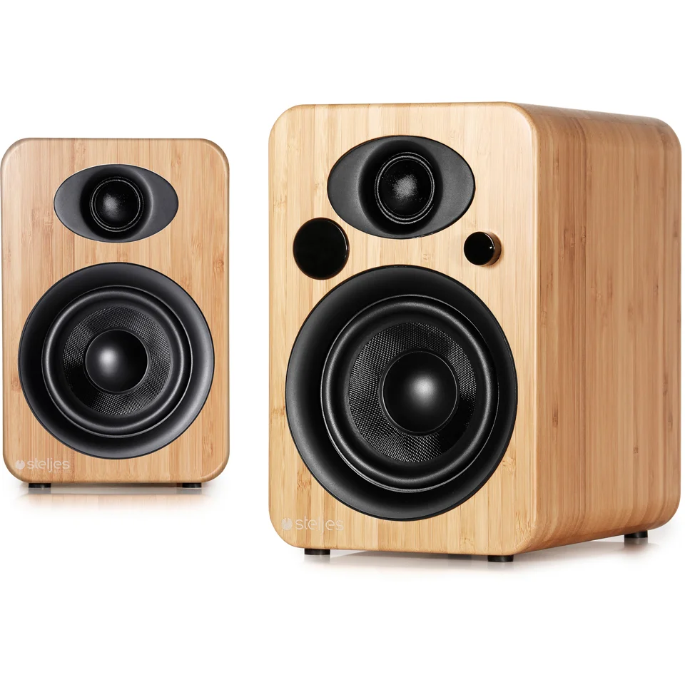 Steljes Audio NS3 Bluetooth Duo Speakers - Bamboo Afbeelding 1