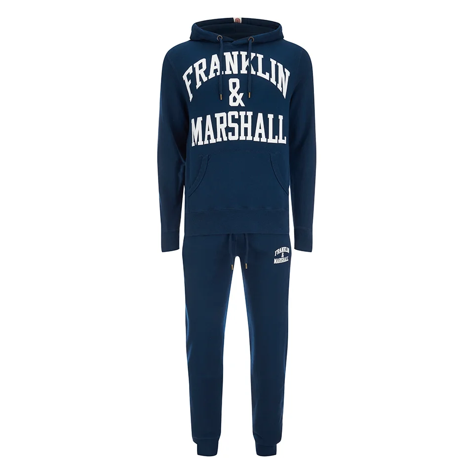 Franklin & Marshall Large Logo Hoody Tracksuit - Navy - S - Blauw Afbeelding 1
