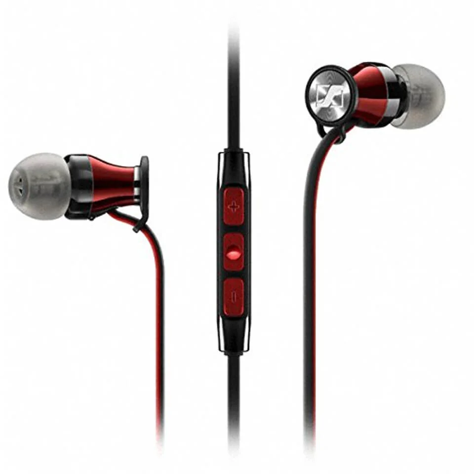 Sennheiser M2IE Momentum Earphones Inc In-Line Mic and Remote - Black Chrome - iPhone/iPad/iPod Afbeelding 1