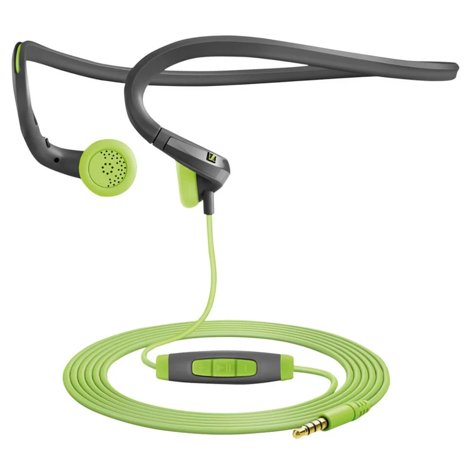 Sennheiser PMX 684i Sports Neckband Earphones Inc In-Line Remote and Mic (Apple) - Green Afbeelding 1