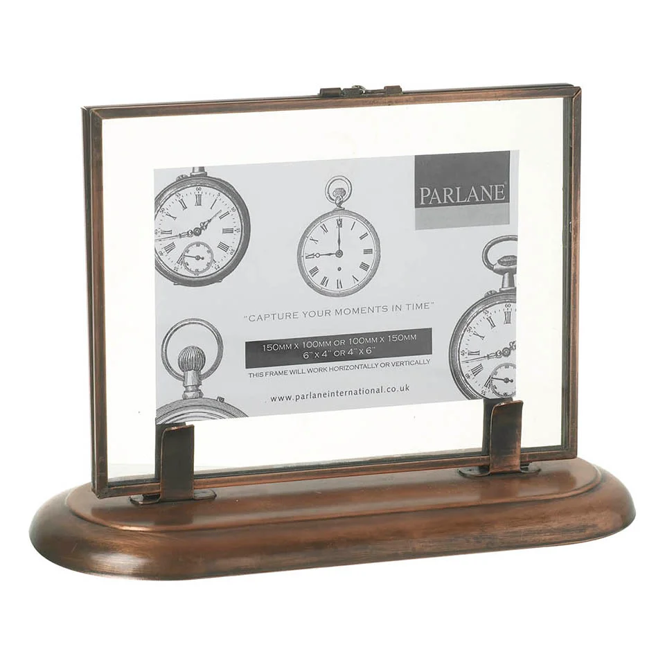 Parlane Glass Photo Frame with Stand - Copper (250 x 180mm) Afbeelding 1