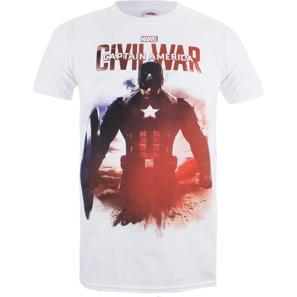 Marvel Captain America Civil War Stance Heren T-Shirt - Wit - S - Wit Afbeelding 1
