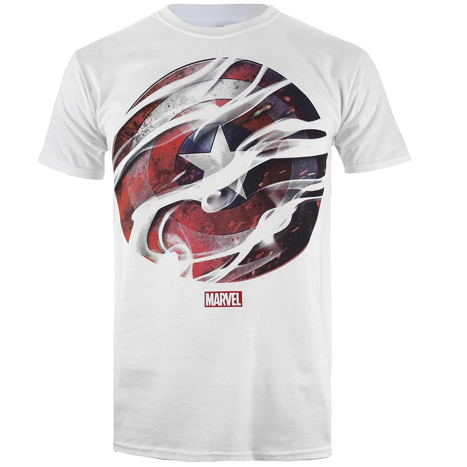 Marvel Captain America Civil War Smoke Sheild Heren T-Shirt - Wit - S - Wit Afbeelding 1