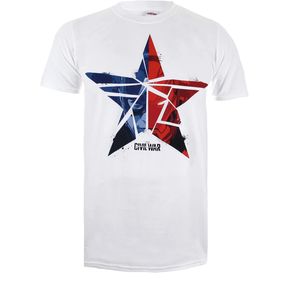 Marvel Captain America Civil War Broken Star Heren T-Shirt - Wit - S - Wit Afbeelding 1