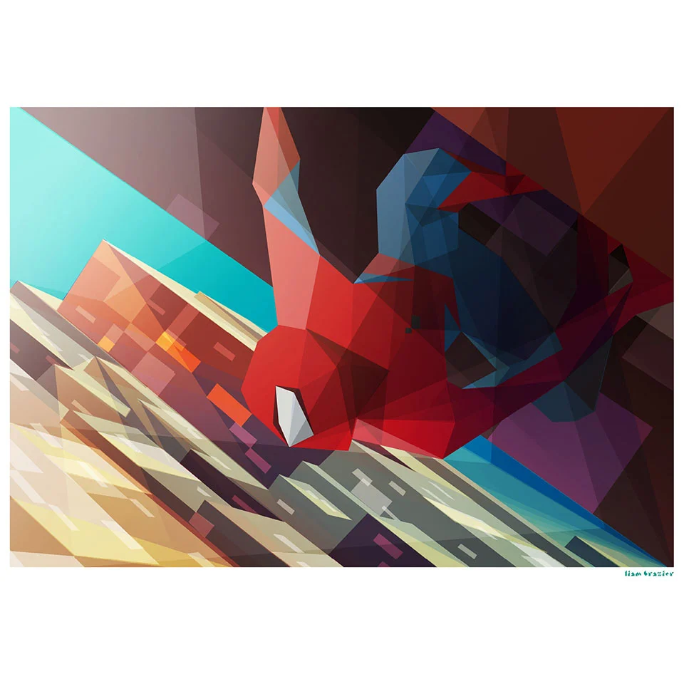 Spiderman Inspired Illustrative Art Print Afbeelding 1