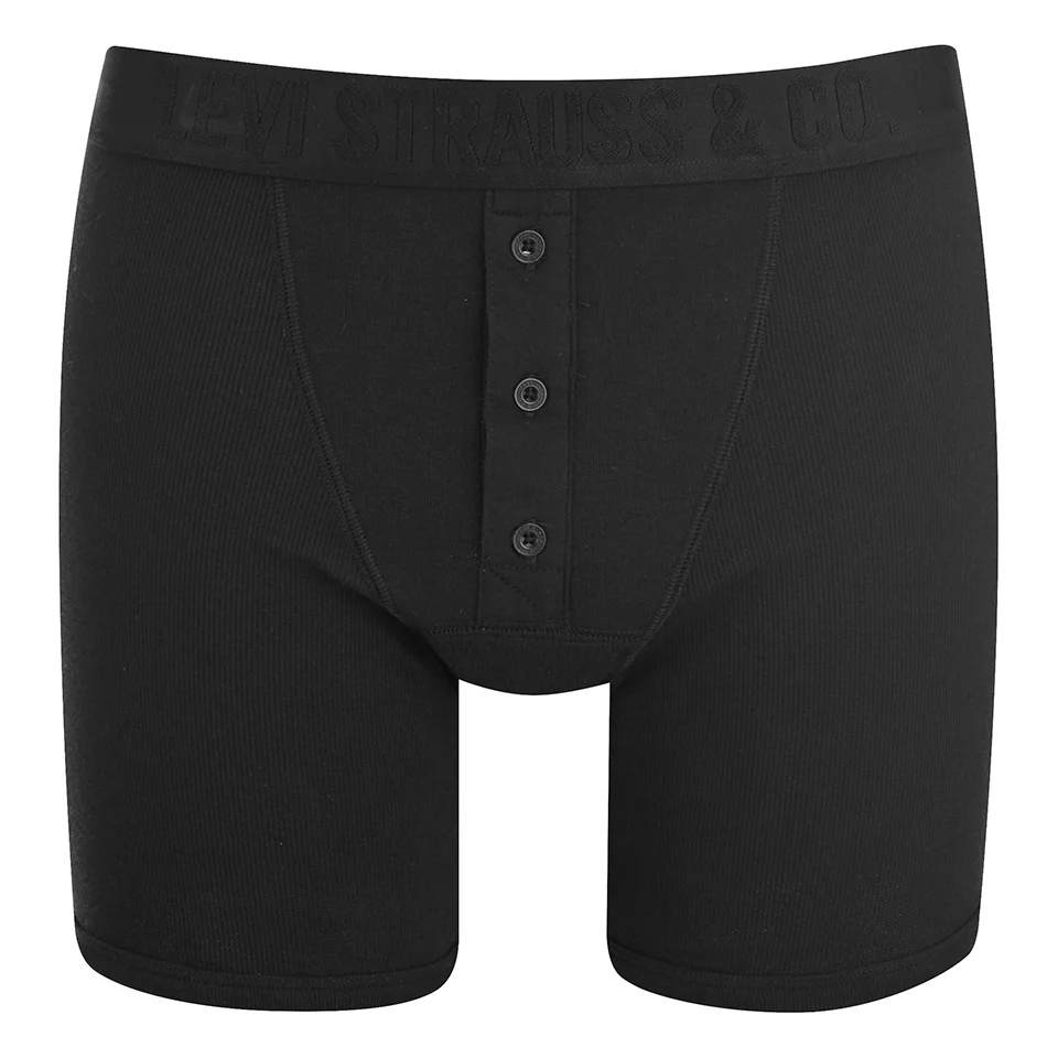 Levi's Men's Long Button Boxers - Black - S Afbeelding 1