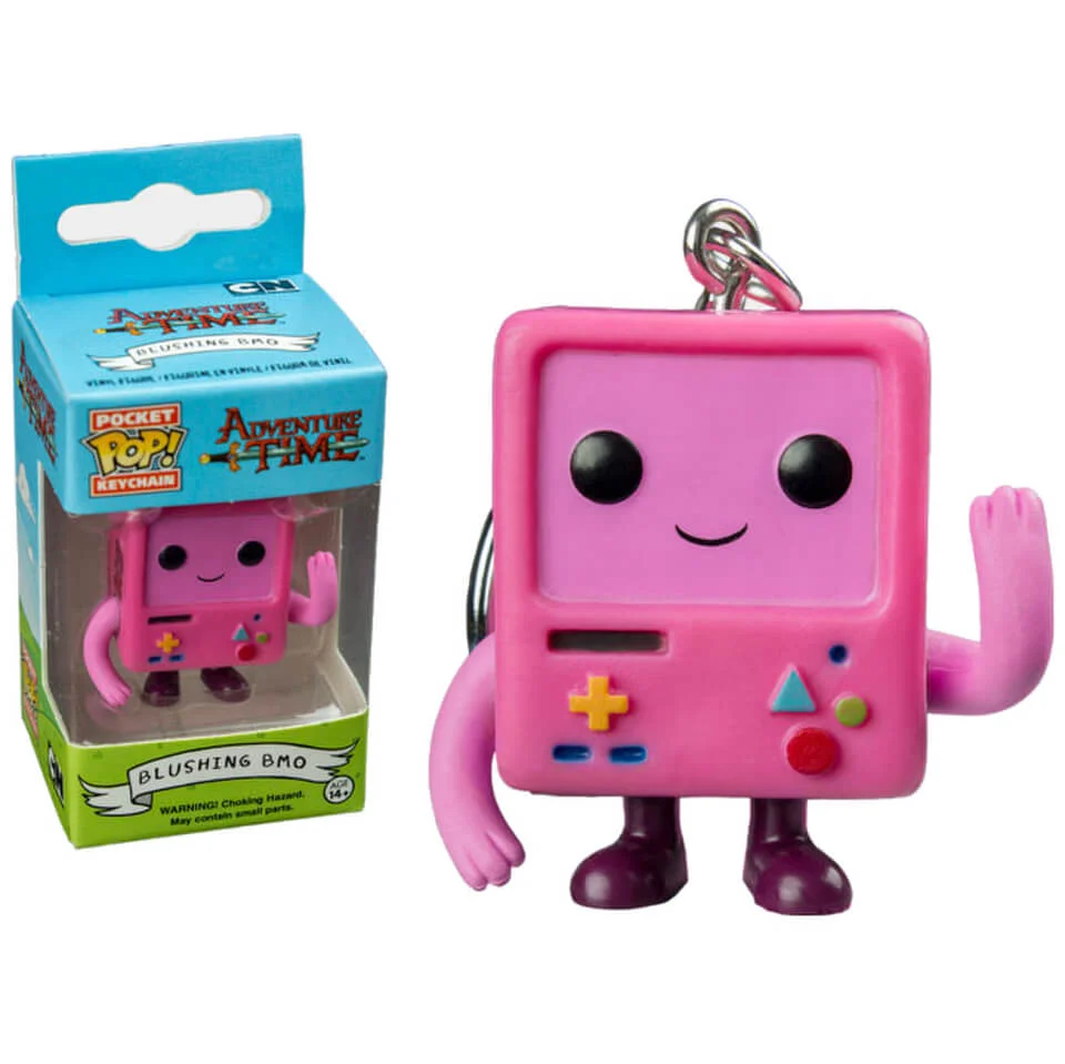 Adventure Time Blushing Pink BMO Pocket Pop! Keychain Afbeelding 1