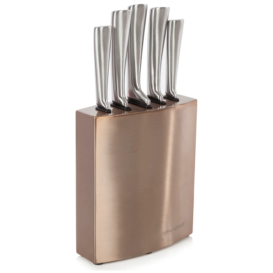 Morphy Richards 974817 5 Piece Knife Block - Copper Afbeelding 1