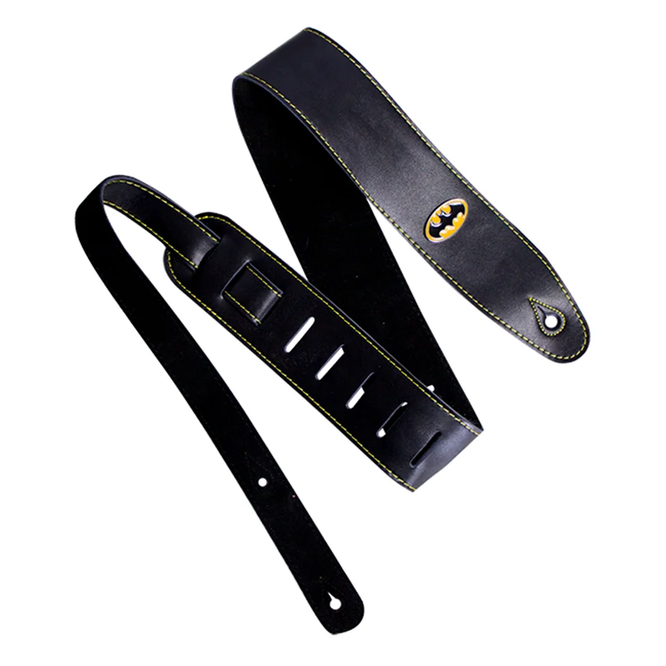 Batman Logo (Metal) Leather Guitar Strap Afbeelding 1