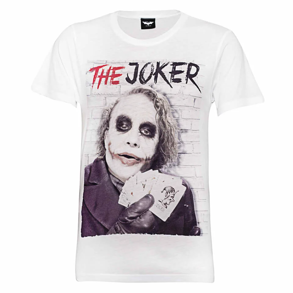 DC Comics Batman Joker Cards Heren T-Shirt - Wit - S - Wit Afbeelding 1