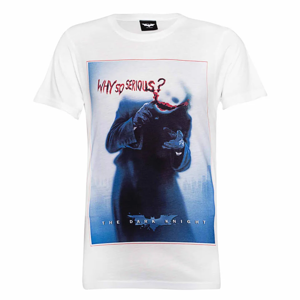 DC Comics Batman The Joker Why So Serious? Heren T-Shirt - Wit - S - Wit Afbeelding 1
