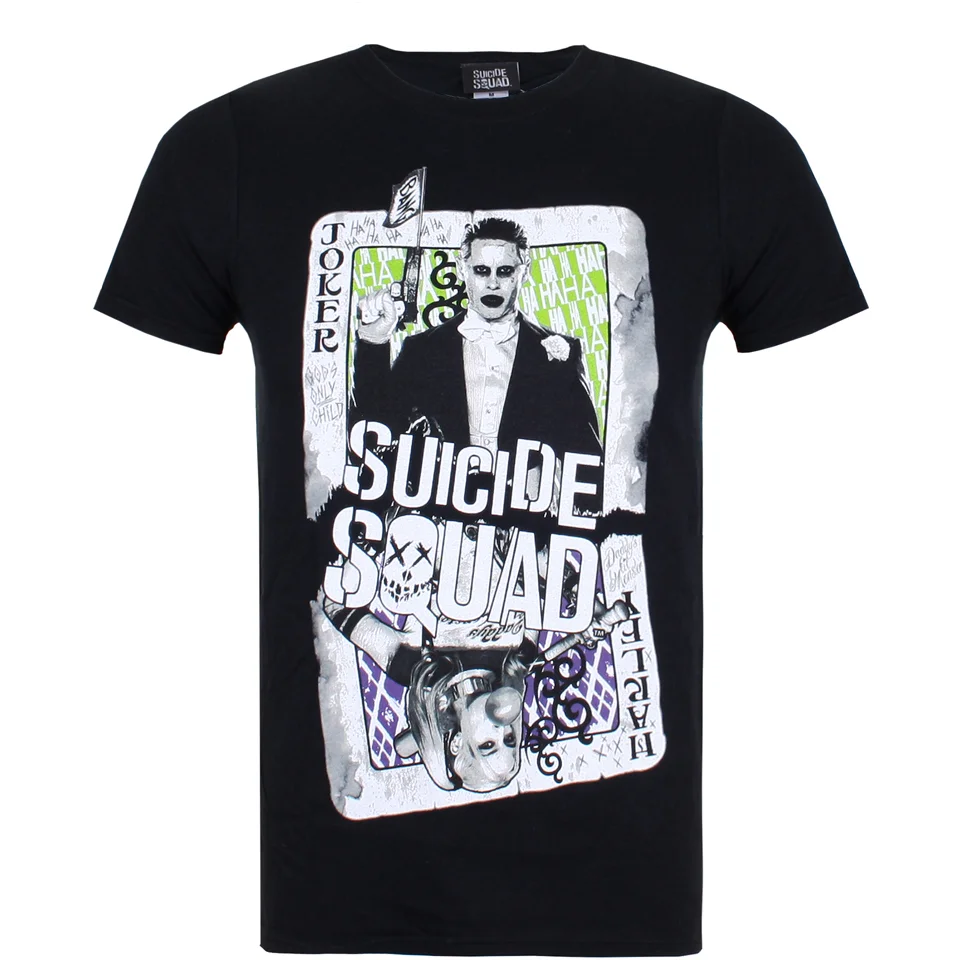 DC Comics Suicide Squad Harley and Joker Cards Heren T-Shirt - Zwart - S - Zwart Afbeelding 1