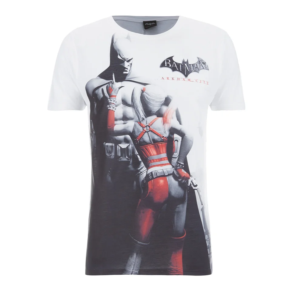 DC Comics Batman and Harley Quinn Heren T-Shirt - Wit - S - Wit Afbeelding 1