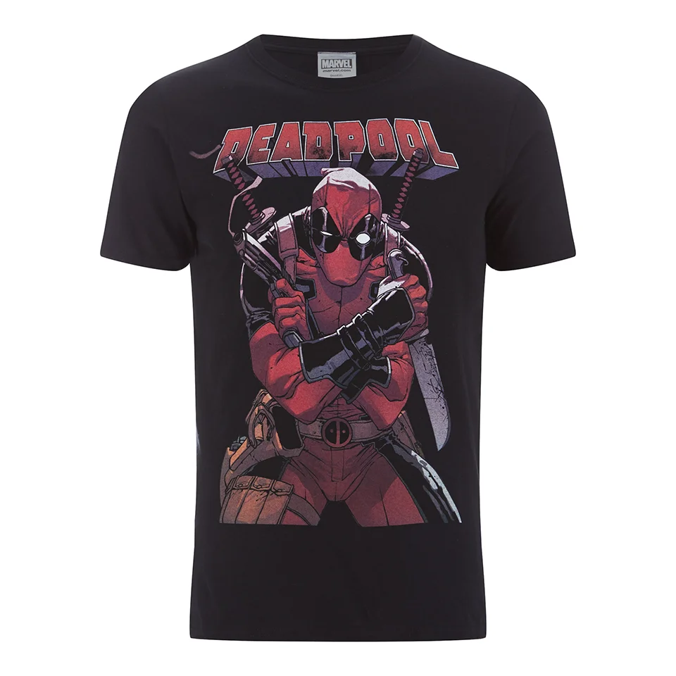 Marvel Deadpool Logo Heren T-Shirt - Zwart - S - Zwart Afbeelding 1