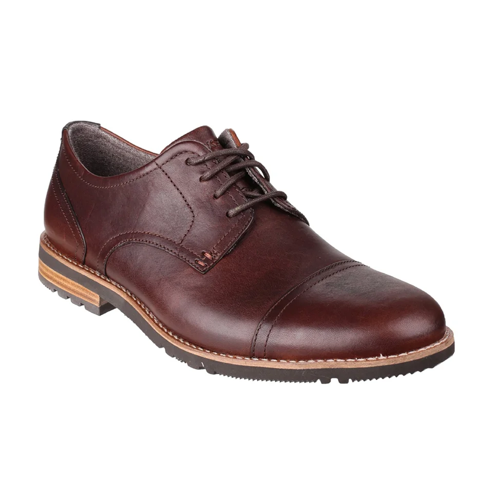 Rockport Men's Ledge Hill 2 Toe Cap Oxford Shoes - Dark Brown - UK 7 - Brown Afbeelding 1