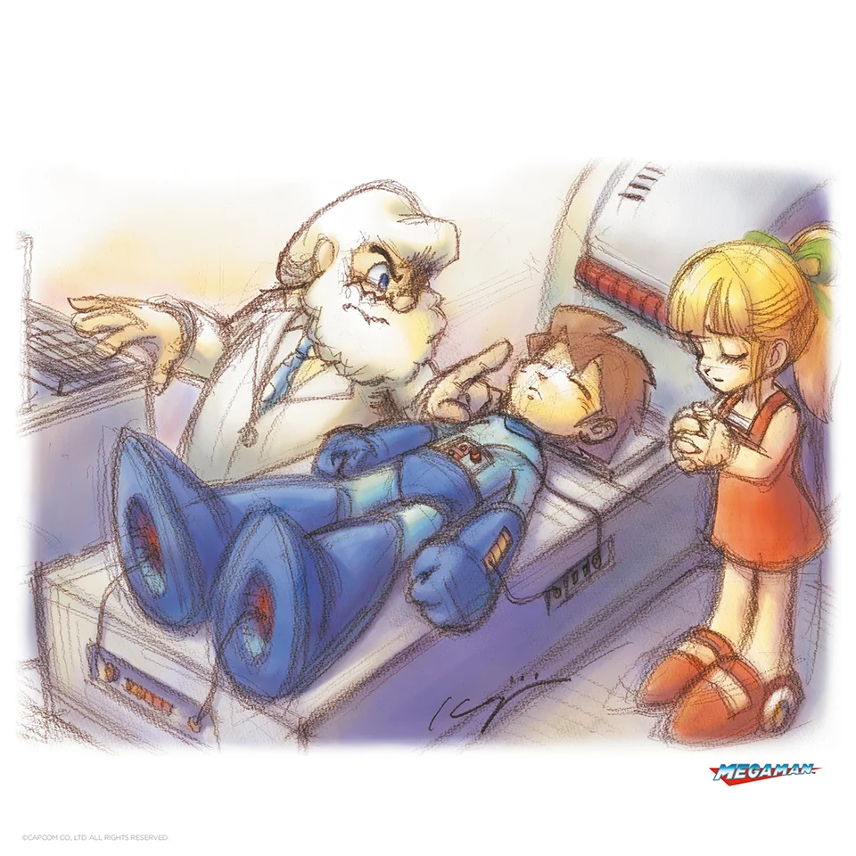 Mega Man Concept Artwork Art Print - 14 x 11 Afbeelding 1
