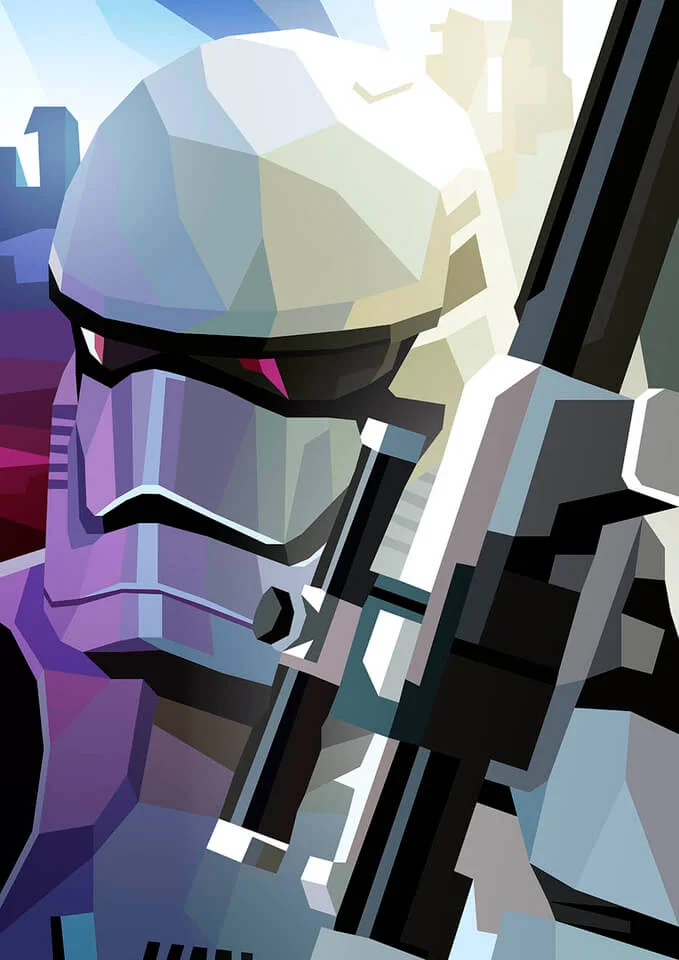 Star Wars First Order Storm Trooper Inspired Illustrative Fine Art Print - 16.5 x 11.7 Afbeelding 1