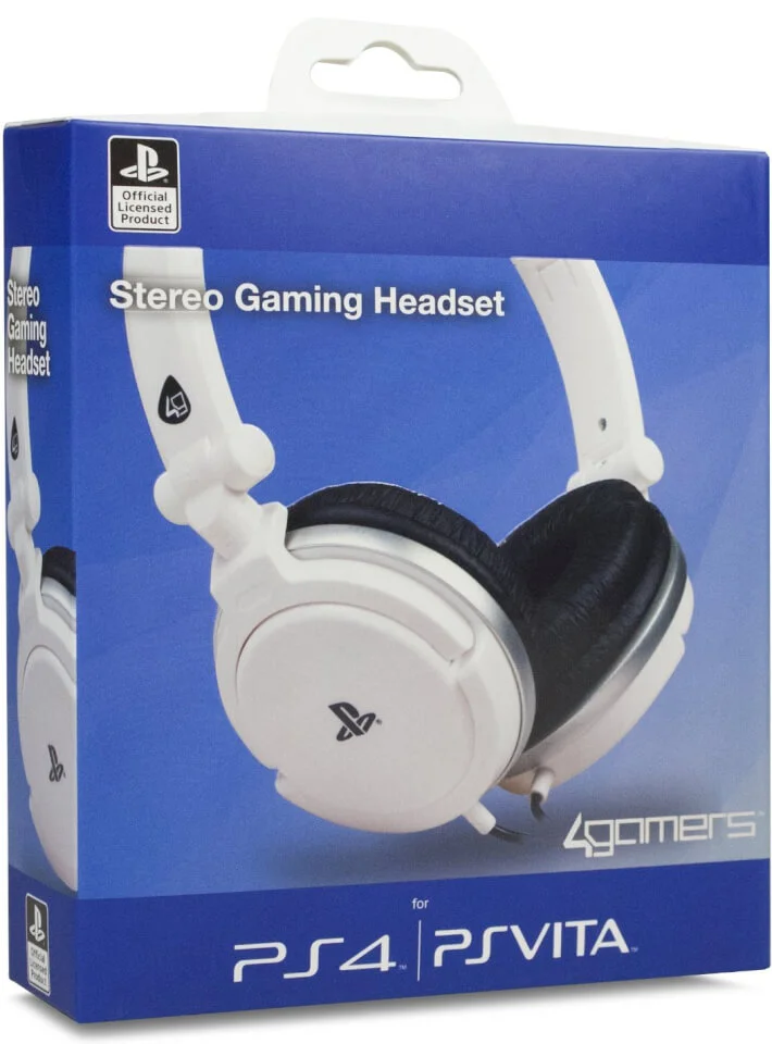 4Gamers Officially Licensed Stereo Gaming Headset - White (PS4/PSVita) Afbeelding 1
