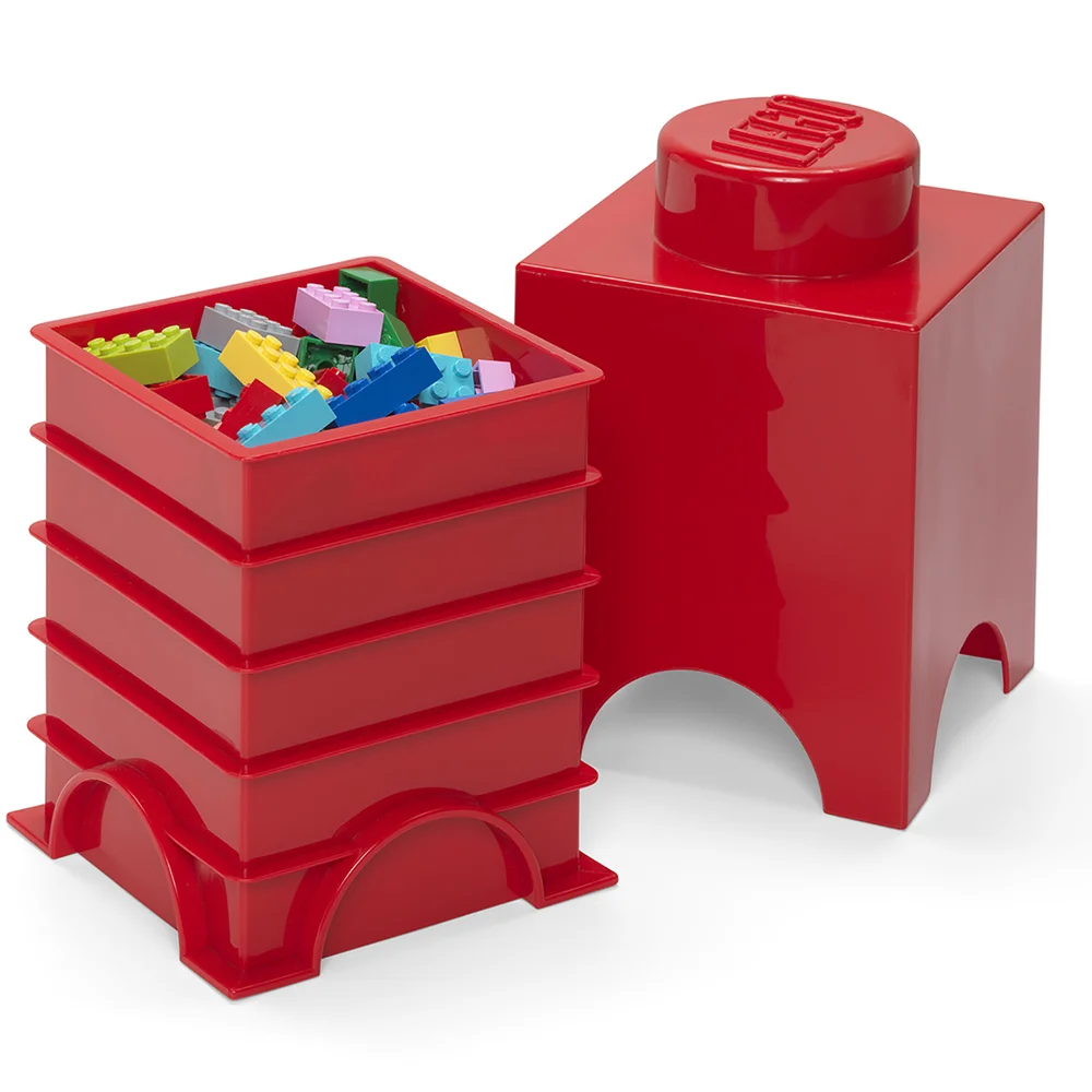 Lego 1 Stud Brick Container - Rood Afbeelding 1
