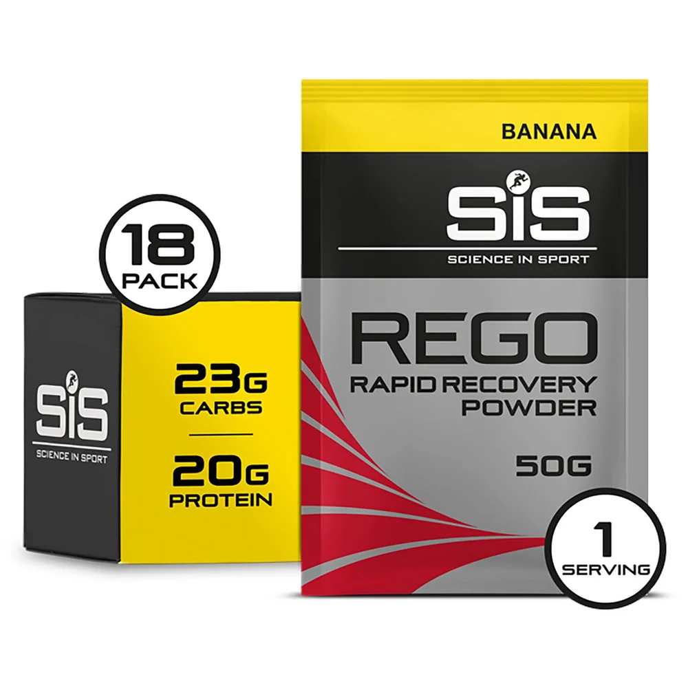 Science in Sport REGO Recovery Drink 50g Sachet Box of 18 - 18sachets - Doos - Banaan Afbeelding 1