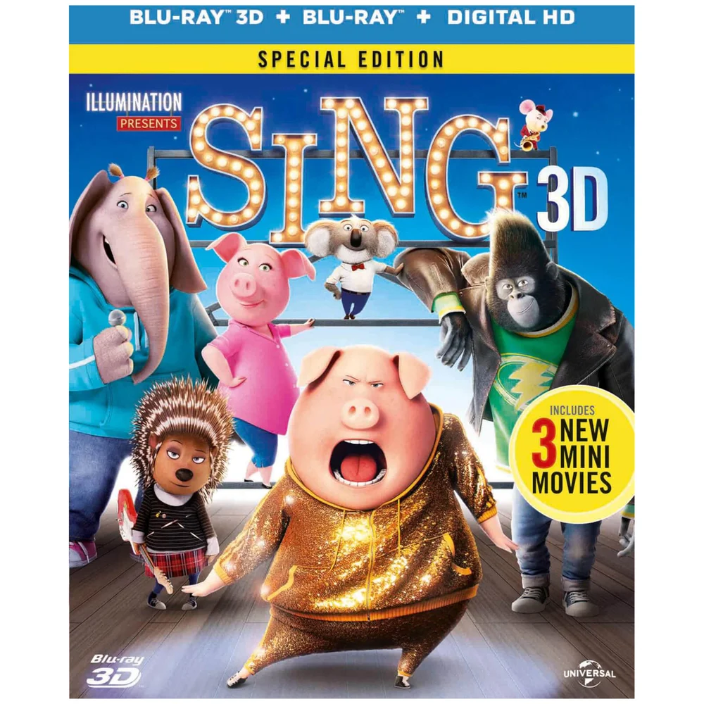 Sing 3D (inclusief DVD + 2D Versie + UV kopie) Afbeelding 1