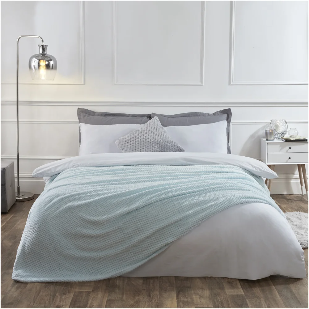 Dreamscene Duck Egg Waffle Throw - 125 x 150cm Afbeelding 1