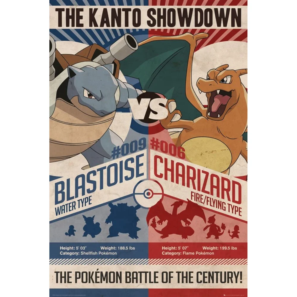 Pokémon Red vs Blue Metallic Print Afbeelding 1