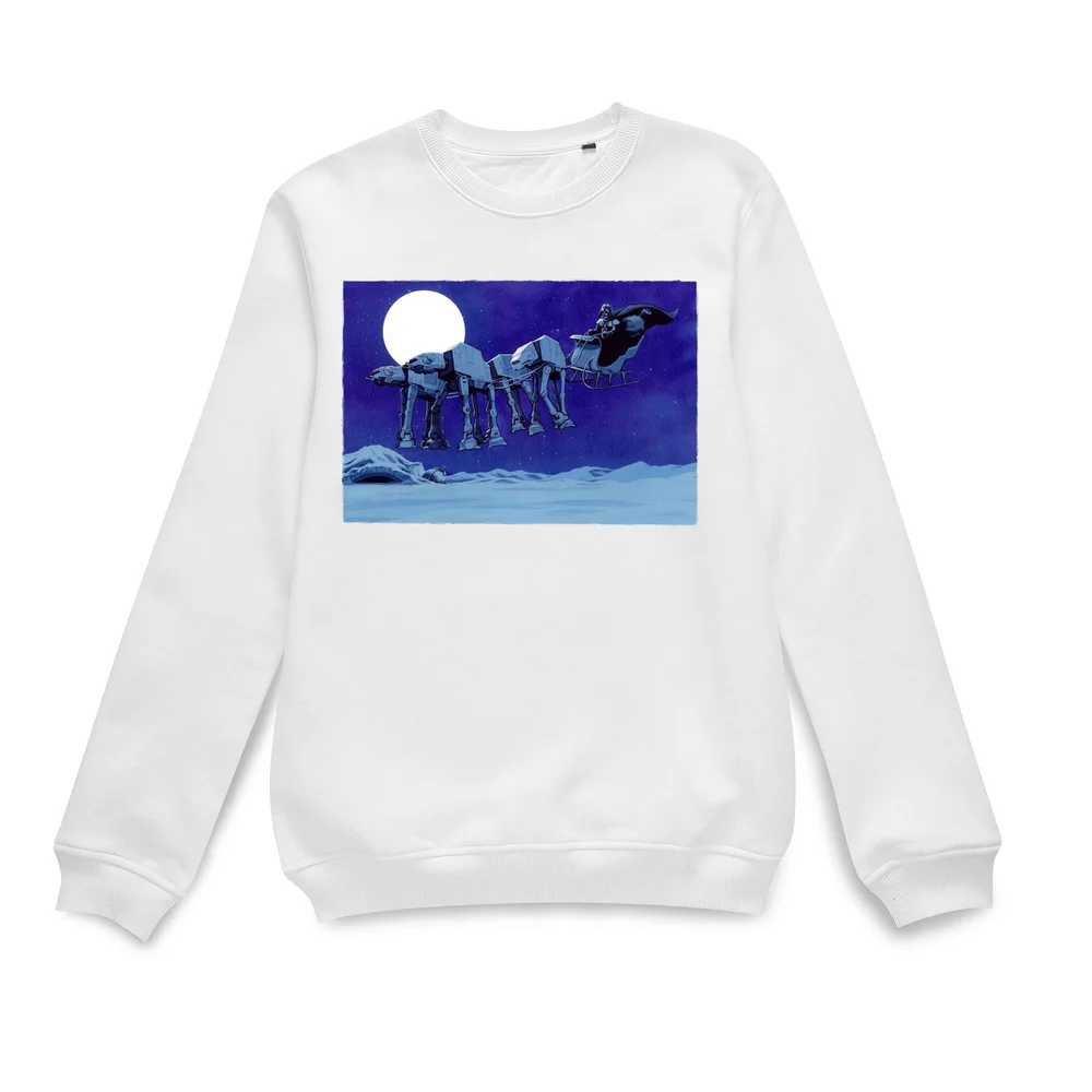 Star Wars Darth Vader met AT-AT Slee Kersttrui - Wit - S Afbeelding 1